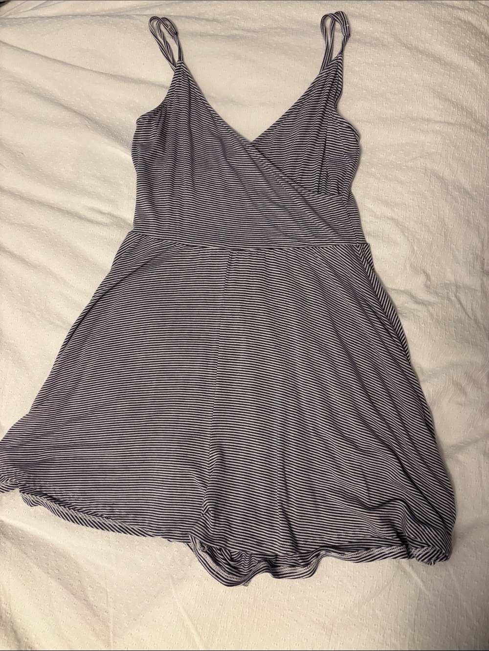 Garage Blue & White Sleeveless Romper